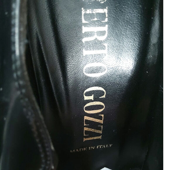 Alberto Gozzi Italian luxury designer leather fabric High Mary Jane block heels - Picture 3 of 6